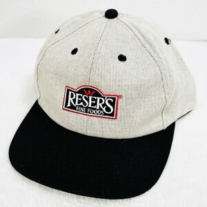 Reser's Fine Foods Logo Patch Hat Cap Adjustable Strapback Gray Outdoors